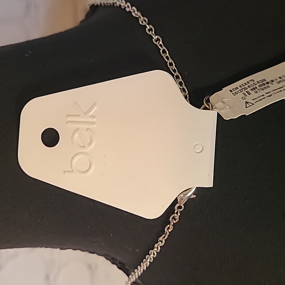 NEW BELK Silver Tone Long Heart Chain Sweater Necklace Fashion Jewelry - Picture 5 of 6